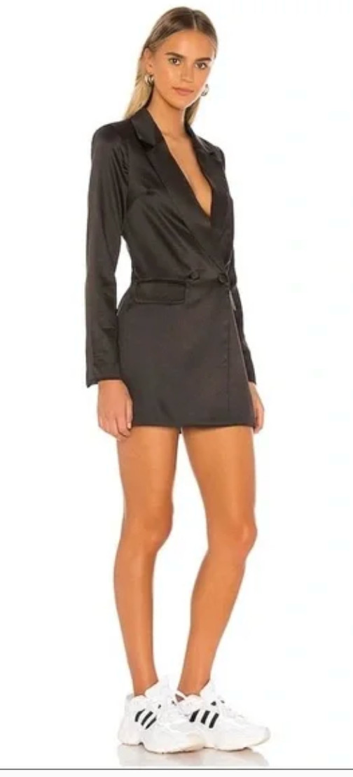 Revolve Superdown Black Satin Miley Oversized Bla… - image 3