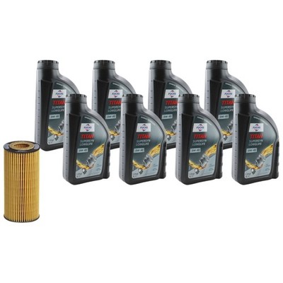 8L Fuchs TITAN SuperSyn LL 0W-40 Hengst Engine Oil Change Kit for W211 E320 CDI