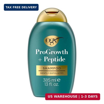 OGX ProGrowth + Peptide Clarifying Shampoo, Gentle Exfoliating Scalp Shampoo Sup