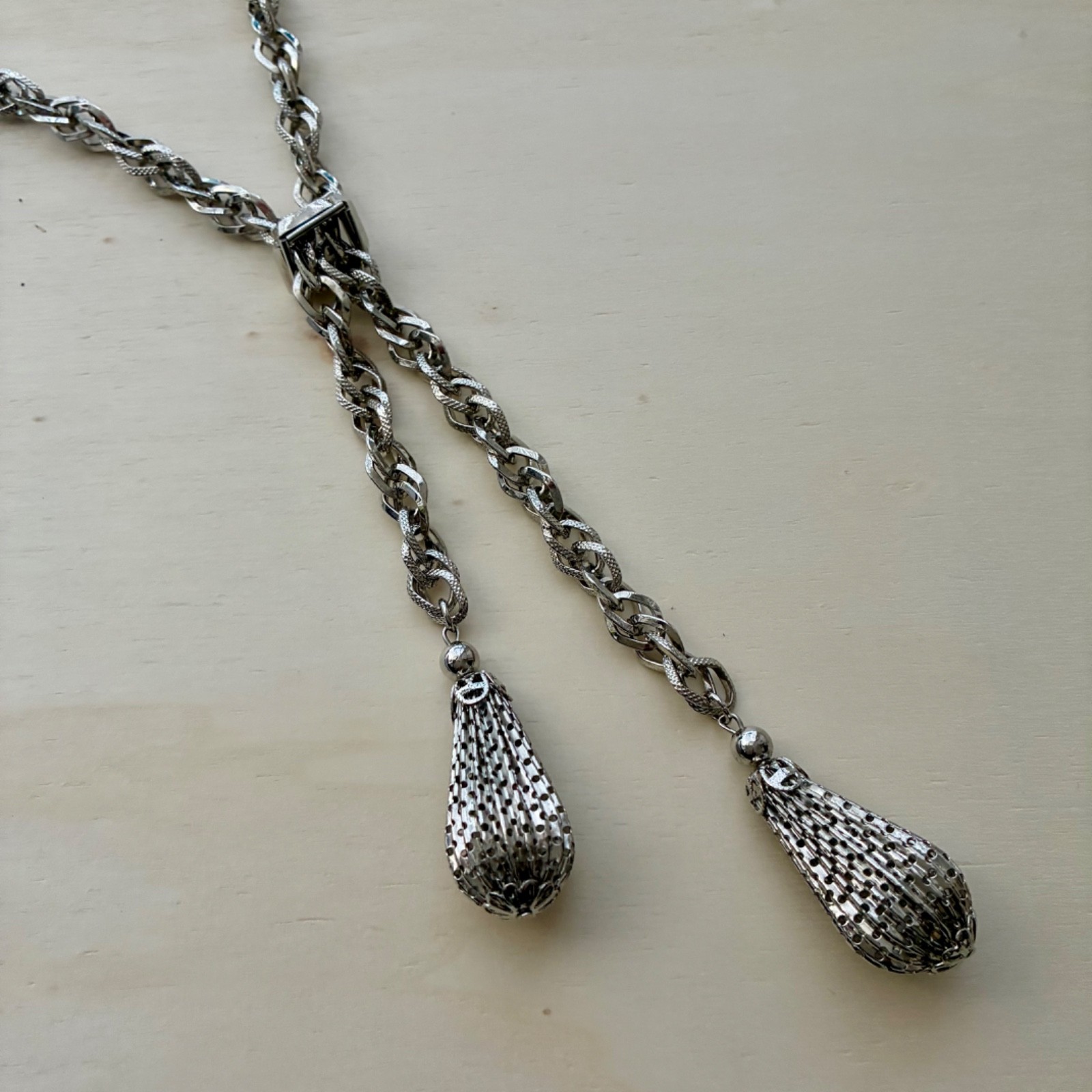 Monet Silver Lariat Adjustable - image 3