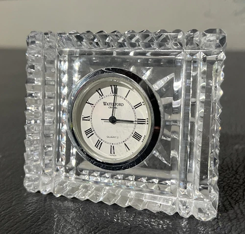 Vintage Waterford Crystal 3” Square Clock Lead Crystal