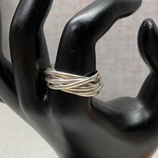 Sterling Silver Multi Strand Twisted Stacking Ring Modern Minimalist Size 8.5