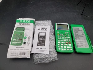 Modèle de calculatrice scientifique Nadex Green C-270 graphique de la nouvelle case ouverte