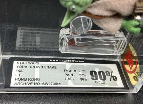 Vintage Star Wars Figure Yoda 'Brown Snake' HK UKG 90% GOLD!!! No AFA - Picture 10 of 10
