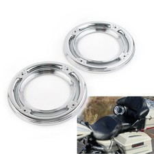 Chrome Rear Speaker Trim Cover Ring For Harley Road Street Tri Electra Glide