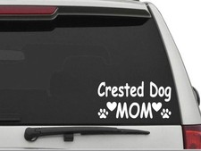 CRESTED DOG MOM Sticker Decal FREE SHIPPING Car Truck CW551
