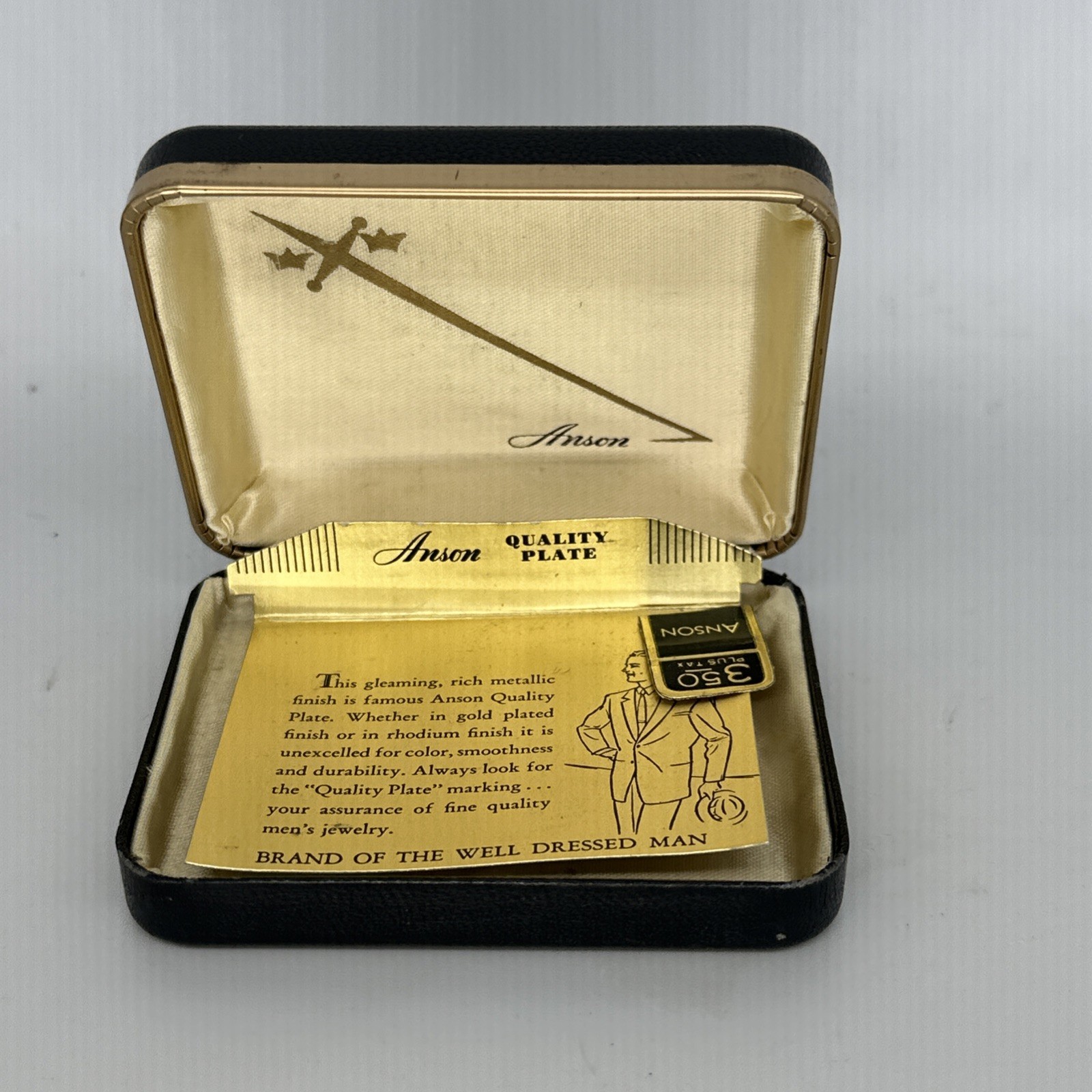 Vintage 1960s Anson Jewelry Box Empty Original Box Clamshell Black ...