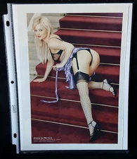 Vintage Glamour Magazine Ad - Stockings Heels Pinup Photo Art Jenny - LS-52