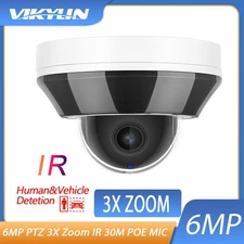 Vikylin 6MP PTZ 3X Zoom IP Camera Dome IR 30M POE MIC Outdoor Motion Detection