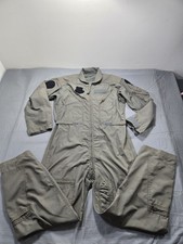 VTG US Military Coveralls Flyers 44 Green Pilot Summer FR Suit CWU-27P Patch 70s