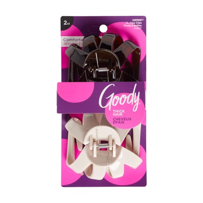 Goody SlideProof Octopus Large Claw Clips, 2 Ct, Neutral Tones, Secure Grip A...