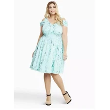 Torrid Disney Princess Ariel Aqua Swing Flare Dress Size 16