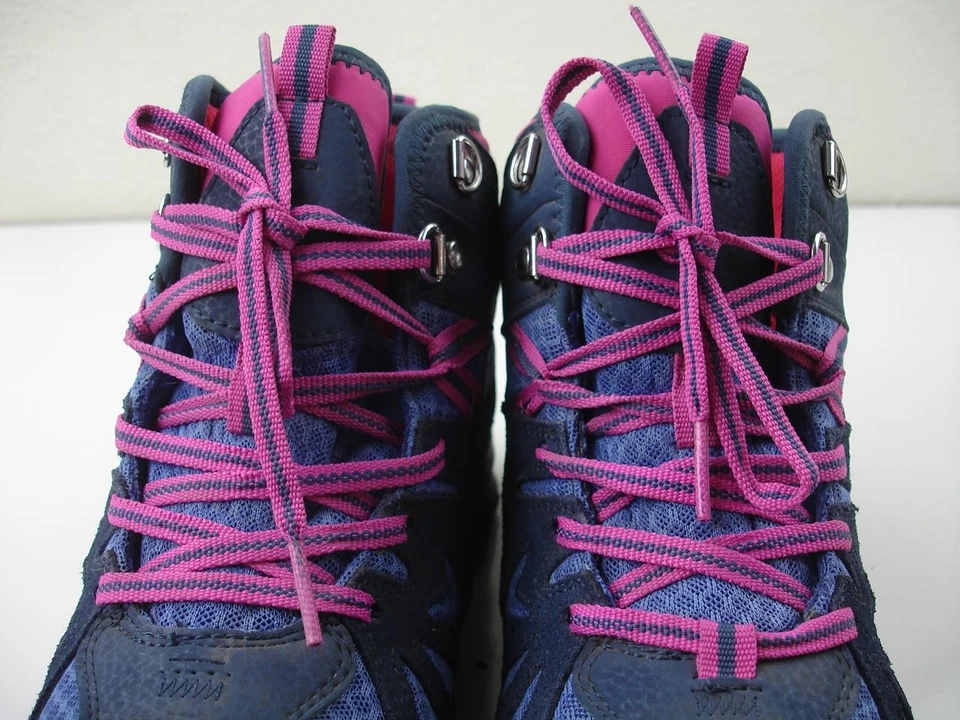 Girls Kids sz 7 M Merrell Capra Mid Waterproof Hiking Boots Navy Blue Pink Ankle - Image 4 of 4