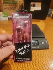 Billboard Extra Bass Stereo Earbuds With In-Line Mic BB575, Pink