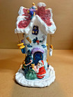 Santa's House Workshop Cobblestone Village Christmas Candle Holder 12" Ceramic — photo 4