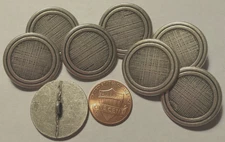 8 Antiqued Silver Tone Metal Shank Buttons Criss Cross Front 1" 25mm 7384