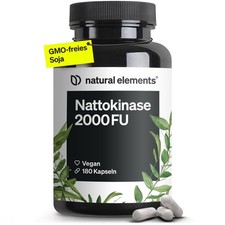 natural elements Nattokinase – 180 hochdosierte Kapseln je 100mg (20.000 FU/g)
