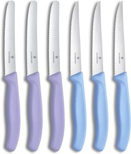 6  x Coltelli con lama da 11 cm da tavola con manico colorato Qualità Victorinox