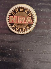 Vintage NRA Armed With Pride Lapel Pin Made in USA Hat Pinback