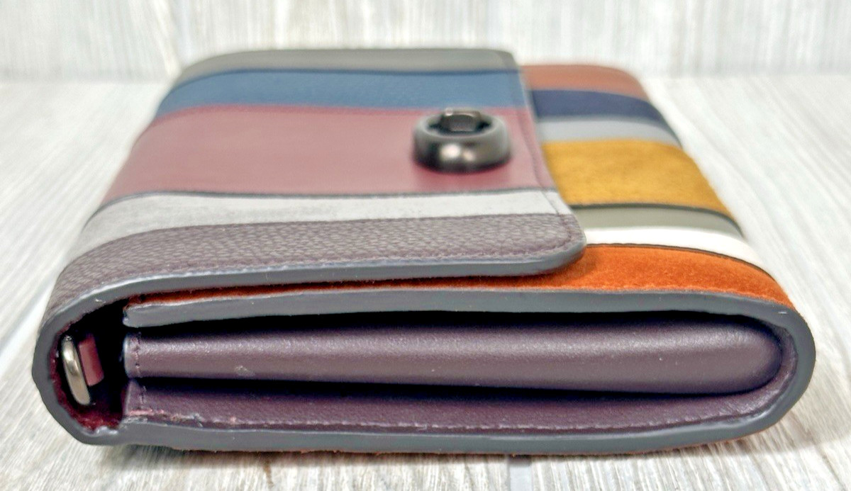 Coach Marlow Patchwork Stripes Turnlock Chain Cro… - image 19