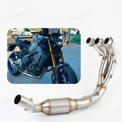 51mm 2'' Motorcycle Exhaust Header Link Pipe For Yamaha MT-09 FZ-09 2020-2023