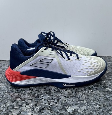 Babolat Propulse Fury 3 All Court Shoes Mens Size 9.5 White Blue Tennis Sneakers