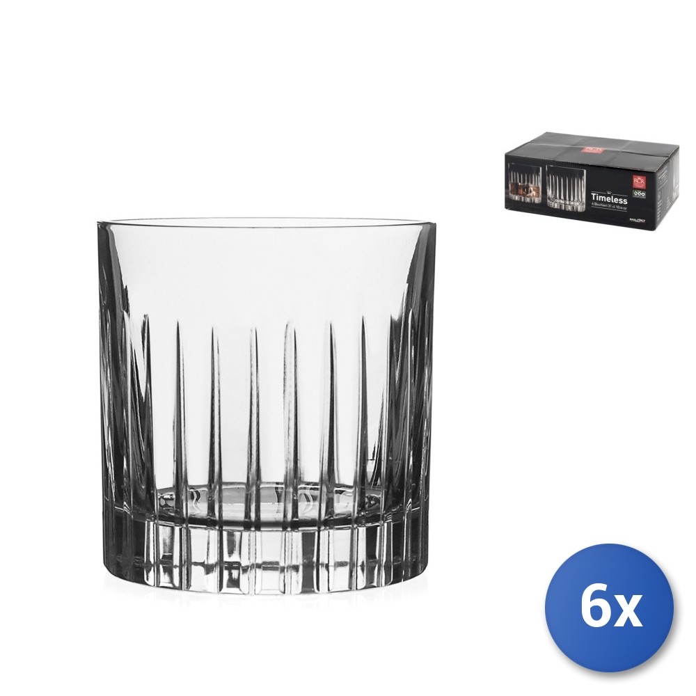 6x Rcr Timeless Wine Glasses Clear Transparent Glass 31,3