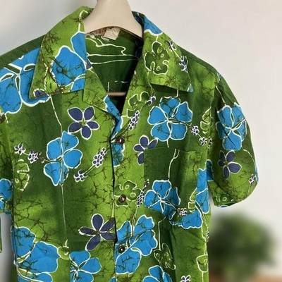 Seltenes 50er 60er Royal Hawaiian Aloha Hemd Vintage Münzknöpfe Made in Hawaii