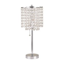 19  Chrome Table Lamp W/ Acrylic Crystal Shade