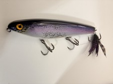 Handmade 7”in. 3.5oz. Topwater Walking Glider Surface Lure , Purple Trout.