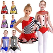 Niños Niñas Coche de Carreras Speed Driver Disfraz Lentejuelas Ballet Jazz Danza Vestido Letorad