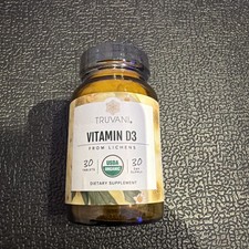 Truvani Organic Vitamin D3 - Plant-Based, USDA Organic, 30 Count Pack of 1