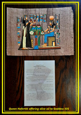 Ancient Egyptian Dark Papyrus Large 23x31 cm ISIS/Nefertiti G Certificate