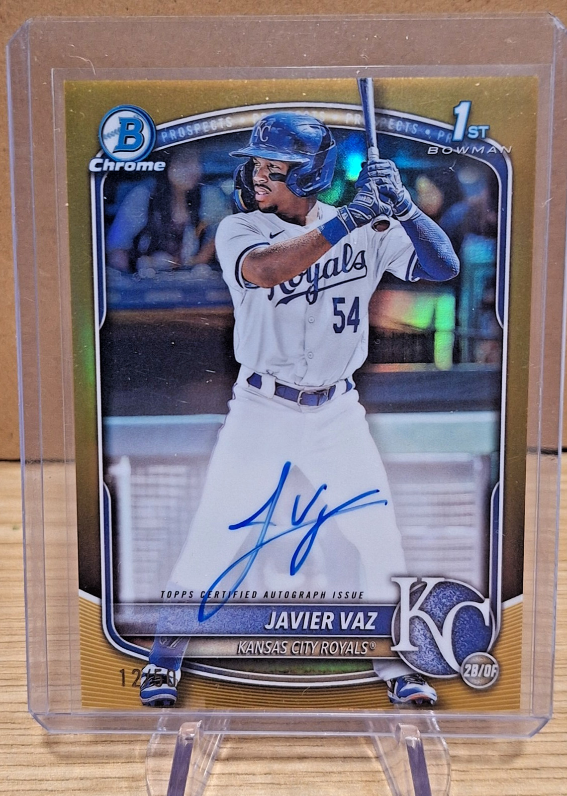 2025 Bowman Chrome - JAVIER VAZ - Gold Refractor Auto /50 #CPA-JVA - ROYALS