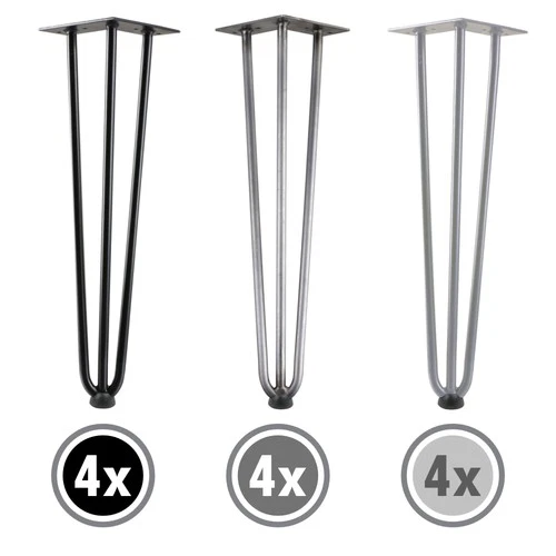 Tischbeine Stahl Tischfüße 45 cm 4er Set Hairpin Legs Tischgestell Zelsius