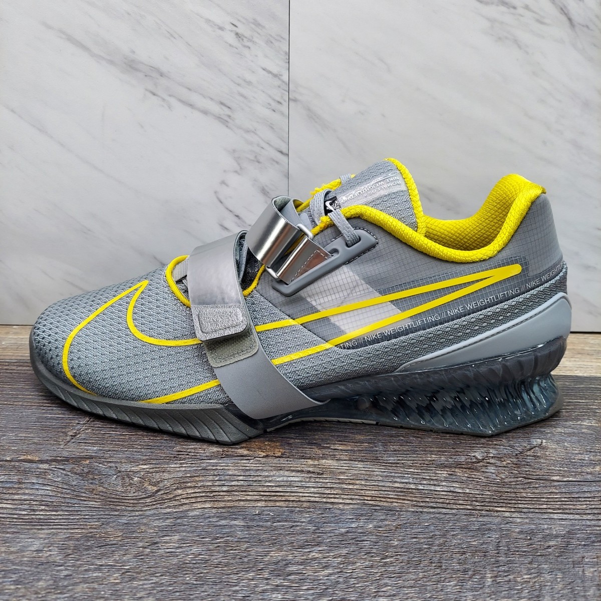 Nike Romaleos 4 Wolf Grey Yellow Weightlifting Shoes CD3463  display picture 2