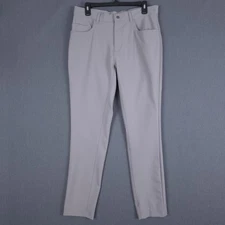 State & Liberty Athletic Fit Tech Chino Mens 34 (Fits 32x30) Light Gray Stretch