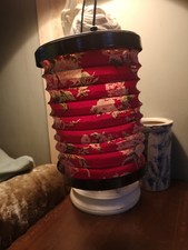 Gisela Graham hanging fabric accordion latern for tea light. Collapsible.