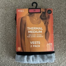 RRP  15 M S 2 Pack Size 18 Thermal Medium Vests Brushed Inside Black Grey