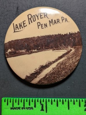 Vintage Lake Royer Pen Mar Pennsylvania Pocket Mirror 