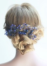 Bridal Navy Blue Hair Comb Women Crystal Hair Clip Headpiece for Wedding and ...