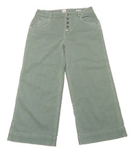 Gap High Rise Wide Leg Crop Jeans Button Fly Size 14 Green