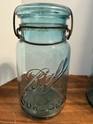 Blue Ball Antique Quart Canning Jars 2 Wire Glass Seals Sure Seal Ideal 1908 — photo 4