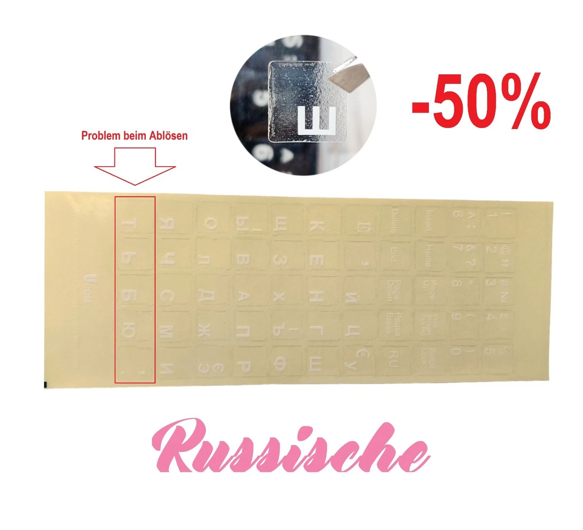 Tastaturaufkleber Deutsch Arabisch Russisch عربي Sticker Notebook  +1gratis ✅
