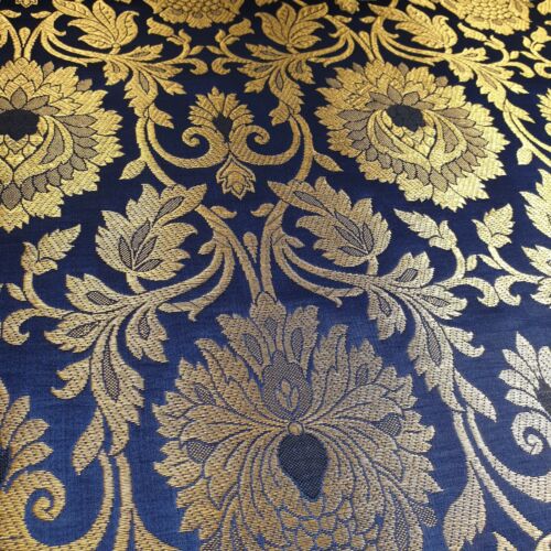 Brocade Ornamental Floral Gold Metallic Material Dress Craft Fabric 44" Meter - Picture 36 of 352