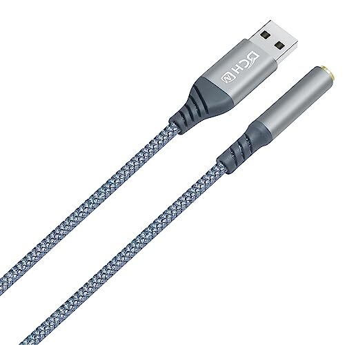 DCHAV USB to 3.5mm Audio Adapter Microphone Headphone Jack External Sound Grey - Picture 6 of 8