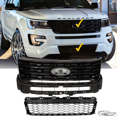 For 16 17 Ford Explorer Front Upper Lower Grill Factory Style Black Grille Ebay