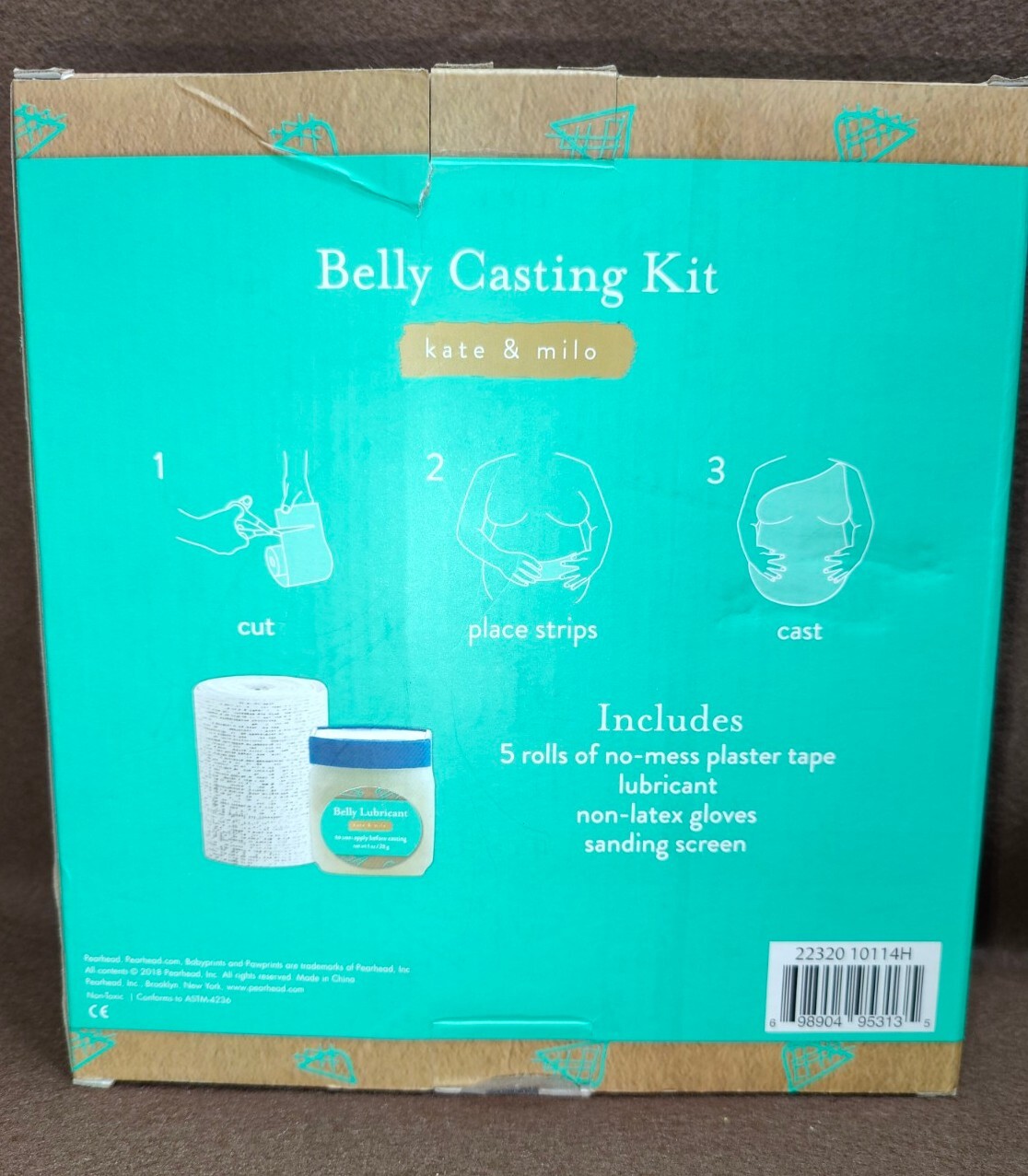 Kate & Milo Belly Casting Kit, Baby Shower Gift for Mom-To-Be, White 