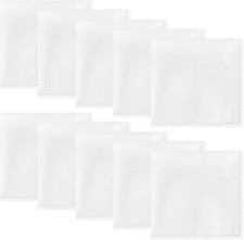 10 PCS Pocket Squares, Suit Silk Handkerchief For Men  Boys White 