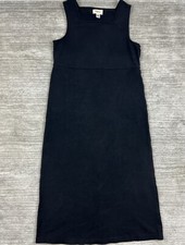 Talbots Dress Womens Extra Small Black Sleeveless ALine Midi Casual